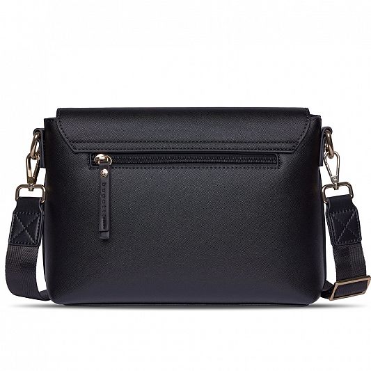 Сумка наплечная женская BUGATTI Ella, черная, полиуретан, 27х9х20,5 см 496628S01