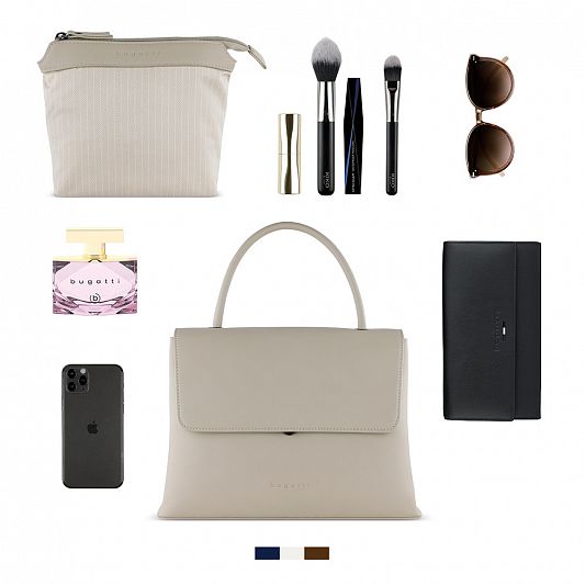 Сумка женская BUGATTI ILVA, бежевая, полиуретан, 30,5х14х24,5 см 49530150