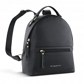 Рюкзак женский BUGATTI Ella, черный, полиуретан, 24х11,5х28 см 496630S01 