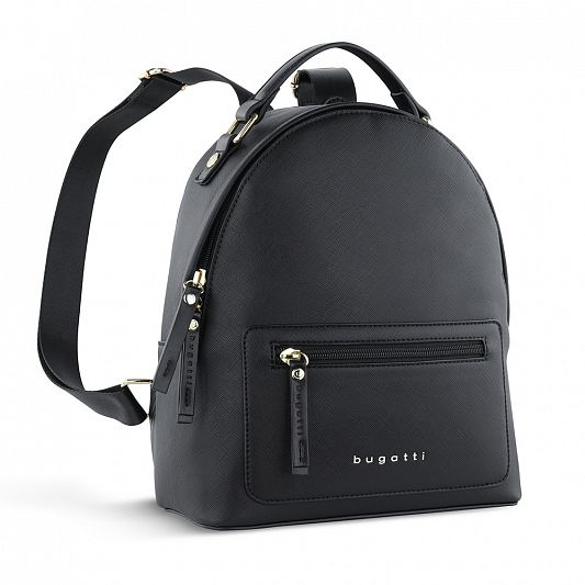 Рюкзак женский BUGATTI Ella, черный, полиуретан, 24х11,5х28 см 496630S01