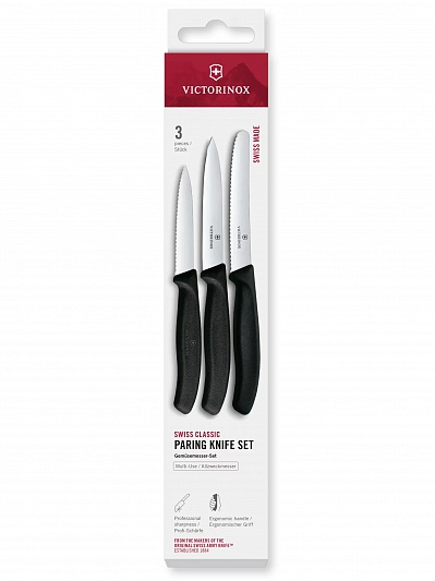 Набор ножей для овощей Victorinox Swiss Classic, 3 предмета, 6.7113.34 черный