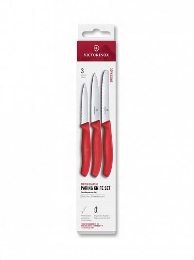 Набор ножей для овощей Victorinox Swiss Classic, 3 предмета, 6.7111.34C1 красный