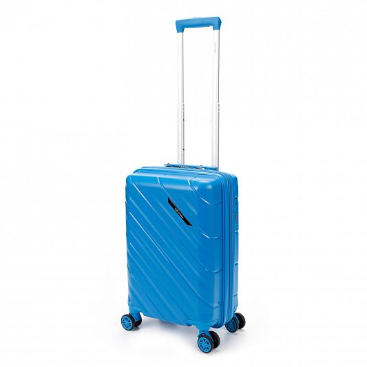 Чемодан TORBER В Отпуск, синий, полипропилен, 36 х 21,5 х 55 см, 38 л T1908S-Blue