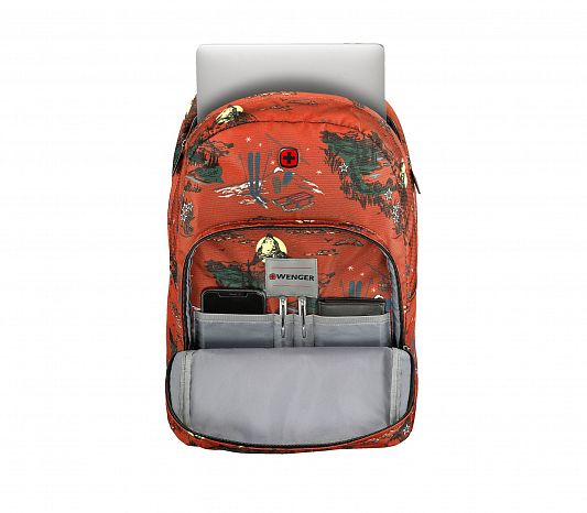 Молодежный рюкзак WENGER Crango 610194 с рисунком "Альпы" красный 24 л 