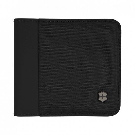 Бумажник VICTORINOX Travel Essentials Bi-Fold Wallet, с защитой от сканирования RFID, чёрный, полиэстер, 11x2x10 см 653363