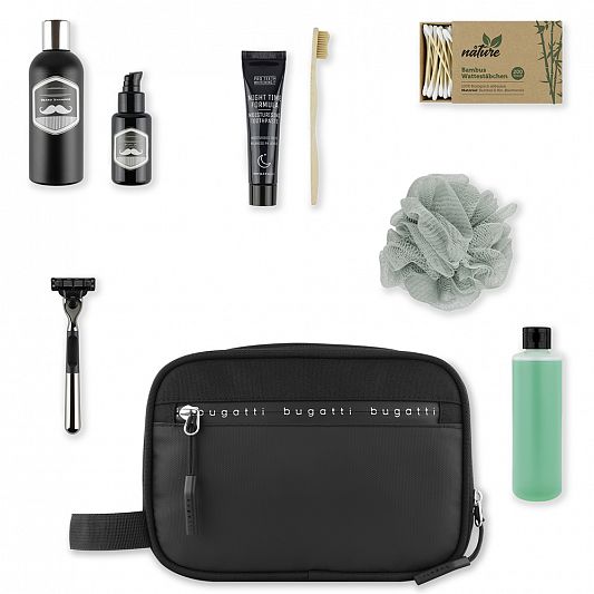 Несессер BUGATTI Blanc Delight, чёрный, нейлон RPET600D/тарпаулин/полиэстер, 22х10х16 см, 2 л 49451201