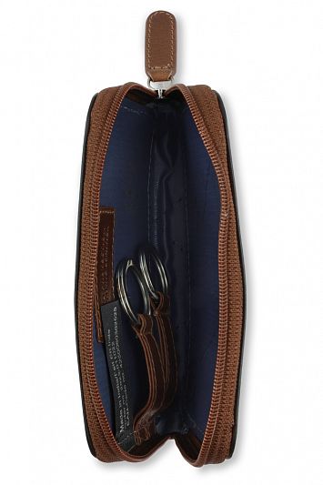 Ключница BUGATTI Nobile, коньячного цвета, воловья кожа/полиэстер, 11,5х1,5х7 см 49125107