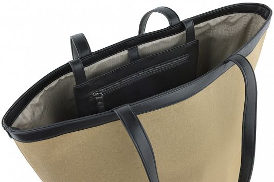 Сумка-тоут женская средняя BUGATTI Elena, песочная, канвас, полиуретан, 48 x 20 x 30 см 49598145