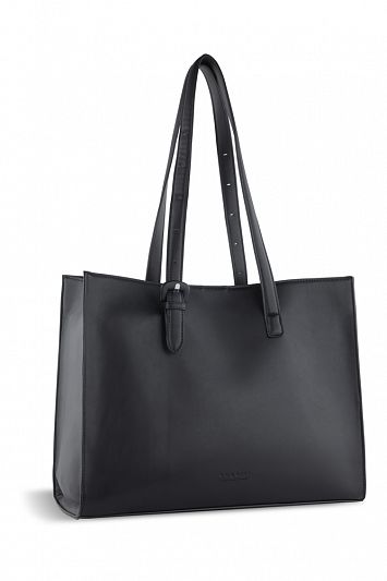 Сумка женская наплечная большая BUGATTI Mila, черная, полиуретан, 31 x 11 x 22/28 см 49509301