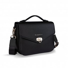 Сумка женская BUGATTI Ella, черная, полиуретан, 29х10х22 см 496634S01 