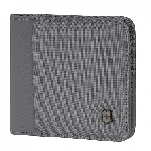 Бумажник VICTORINOX Travel Essentials Bi-Fold Wallet, с защитой от сканирования RFID, серый, полиэстер, 11x2x10 см 653364