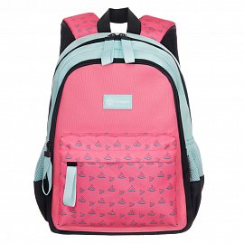 Рюкзак TORBER CLASS X Mini, розовый/зелёный с орнаментом, полиэстер 900D + Мешок для обуви в подарок T1801-23-Pin 