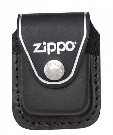 Чехол Zippo для зажигалки из натуральной кожи с клипом, черный, 57х30x75 мм 