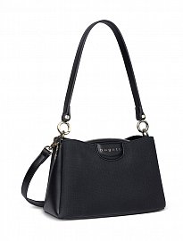 Сумка женская наплечная BUGATTI Leah, черная, полиуретан, 23х9х14,5 см 49605201 