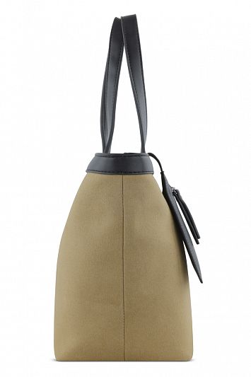 Сумка-тоут женская маленькая BUGATTI Elena, песочная, канвас, полиуретан, 33 x 15,5 x 24 см 49598245