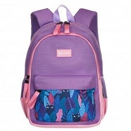 Рюкзак TORBER CLASS X Mini, сиреневый/розовый с орнаментом, полиэстер 900D + Мешок для обуви в подар T1801-23-Lil 