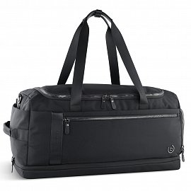 Сумка дорожная BUGATTI Nero, черная, нейлон 1680D/кожа, 58х27х30 см 49640701 