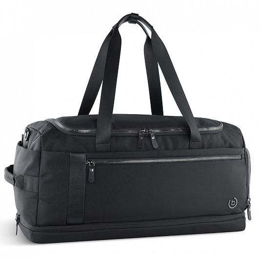 Сумка дорожная BUGATTI Nero, черная, нейлон 1680D/кожа, 58х27х30 см 49640701