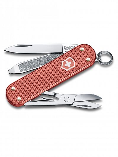 Коллекционный нож-брелок VICTORINOX Classic Alox LE 2025 58 мм, Stone Red, 0.6221.L25