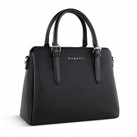 Сумка женская BUGATTI Ella, черная, полиуретан, 30х12х23 см 493623S01 