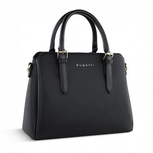 Сумка женская BUGATTI Ella, черная, полиуретан, 30х12х23 см 493623S01