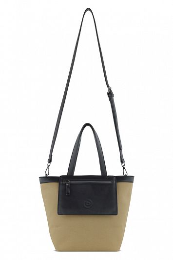 Сумка-тоут женская маленькая BUGATTI Elena, песочная, канвас, полиуретан, 33 x 15,5 x 24 см 49598245