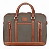 Портфель KLONDIKE "URBAN", натуральная кожа/канвас, оливковый/коричневый цвет, 39 х 30 х 10 см KD1404-02