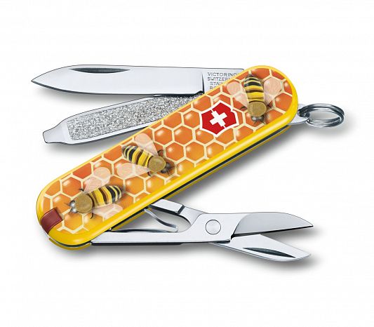 Нож брелок VICTORINOX Classic Honey Bee - Медоносная Пчела 0.6223.L1702
