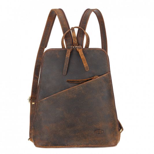 Рюкзак женский KLONDIKE "URBAN", натуральная кожа, тёмно-коричневый цвет, 25,5 х 11,5 х 29,5 см KD1295-03