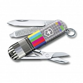Нож-брелок VICTORINOX Classic Retro TV  58 мм  7 функций 0.6223.L2104  + Видеообзор 