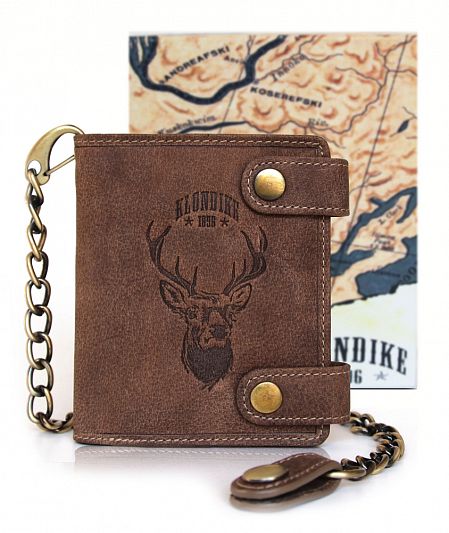 Бумажник KLONDIKE «Tim Deer», натуральная кожа в светло-коричневом цвете, 10,5 х 12,5 х 2,5 см KD1025-02