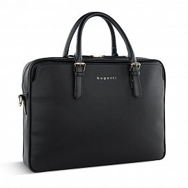 Портфель женский BUGATTI Ella 15', черный, полиуретан, 38х6х27,5 см 496626S01 