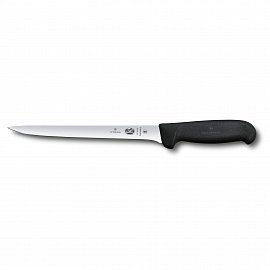 Нож филейный VICTORINOX Fibrox с гибким изогнутым лезвием 20 см, чёрный 5.3763.20 
