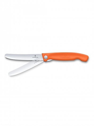 Складной нож для пикника VICTORINOX Swiss Classic, лезвие 11 см с волнистой кромкой, оранжевый 6.7839.FC1