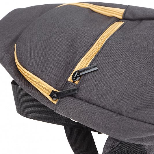 Рюкзак TORBER с одним плечевым ремнем, чёрный/бежевый, полиэстер 300D T062-BEI