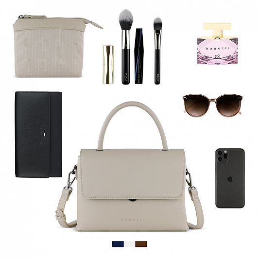 Сумка женская BUGATTI ILVA, бежевая, полиуретан, 23х9х18,5 см 49530050