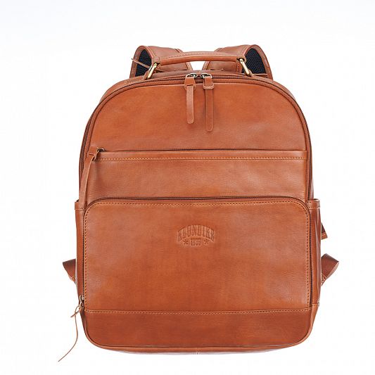 Рюкзак KLONDIKE "URBAN", натуральная кожа, коньячный цвет, 34 х 16 х 41 см KD1297-04
