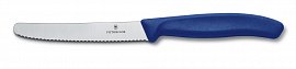 Нож столовый VICTORINOX SwissClassic 6.7832 волнистый синий 11 см 
