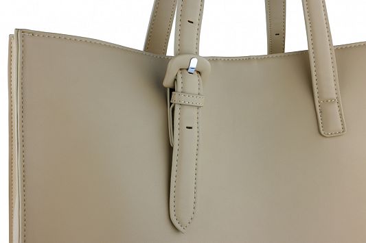 Бизнес-сумка женская наплечная BUGATTI Luna, бежевая, полиуретан, 40,5 x 14 x 30,5 см 49586150