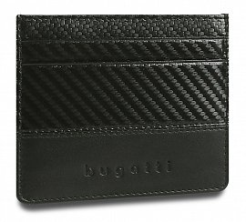 Портмоне для кредитных карт BUGATTI КОМЕТА | COMET, с защитой данных RFID, черное, натуральная воловья кожа, 10,2х0,2х8,2 см 49220701 