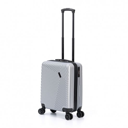 Чемодан TORBER Lama, серебристый, ABS-пластик, 38 х 21 х 55 см, 37 л T1919S-Silver