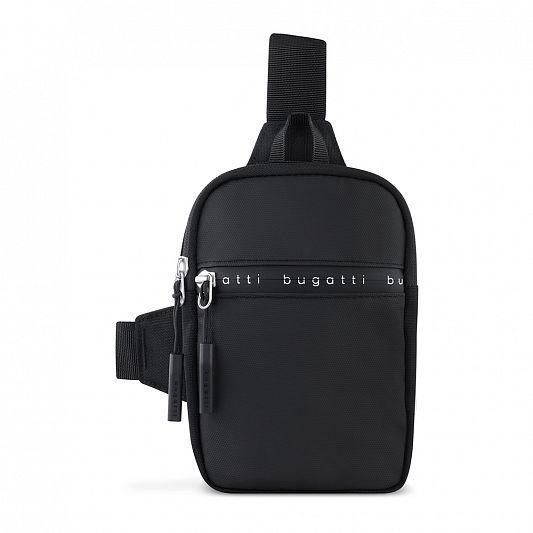 Сумка кросс-боди BUGATTI Blanc Delight, черная, нейлон RPET600D/тарпаулин/полиэстер, 14х3,5х18 см, 0,8 л 49452001