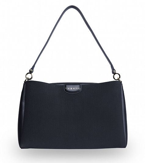 Сумка женская наплечная BUGATTI Leah, черная, полиуретан, 36х13х23 см 49605401