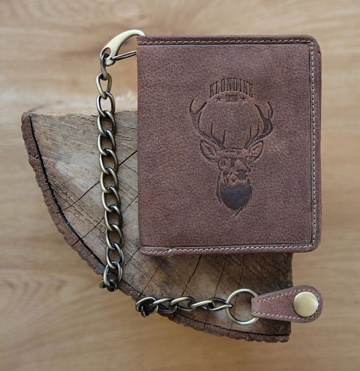 Бумажник KLONDIKE «Wayne Deer», натуральная кожа в светло-коричневом цвете, 10,5 х 12,5 х 2,5 см KD1020-02