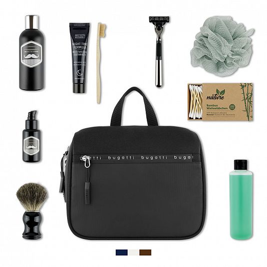 Несессер BUGATTI Blanc Delight, чёрный, нейлон RPET600D/тарпаулин/полиэстер, 24х9х21 см, 3,6 л 49451301