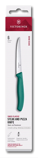 Набор из 6 ножей для стейков VICTORINOX Swiss Classic 6.7234.6C1 зеленый