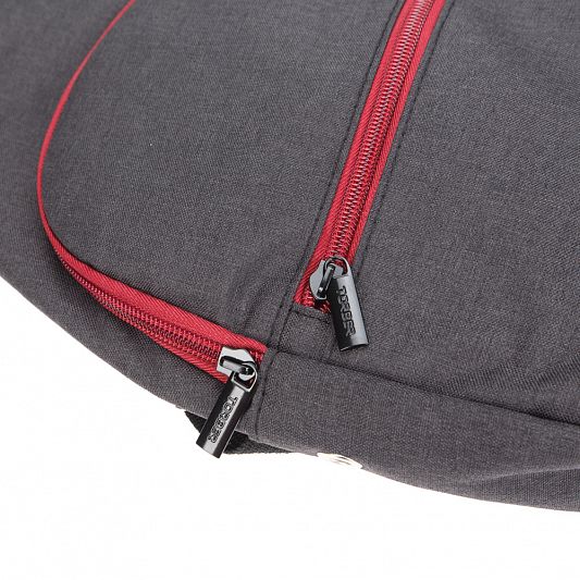 Рюкзак TORBER с одним плечевым ремнем, чёрный/бордовый, полиэстер 300D T062-BRD