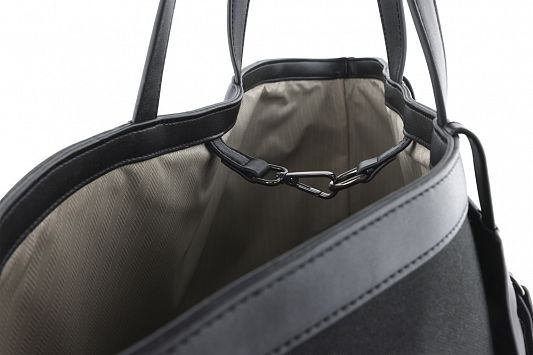 Сумка-тоут женская большая BUGATTI Elena, черная, канвас, полиуретан, 58 x 22 x 31,5 см 49598001