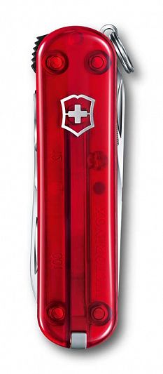 Нож-брелок Victorinox Nail Clip 580 полупрозрачный красный 0.6463.T